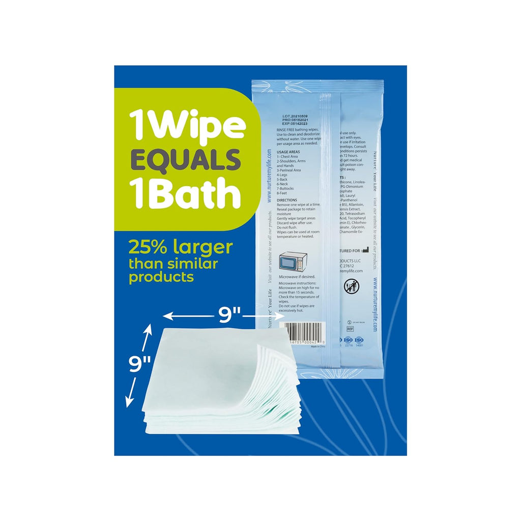 Rinse Free Bathing Wipes (Case of 24 8 Packs)