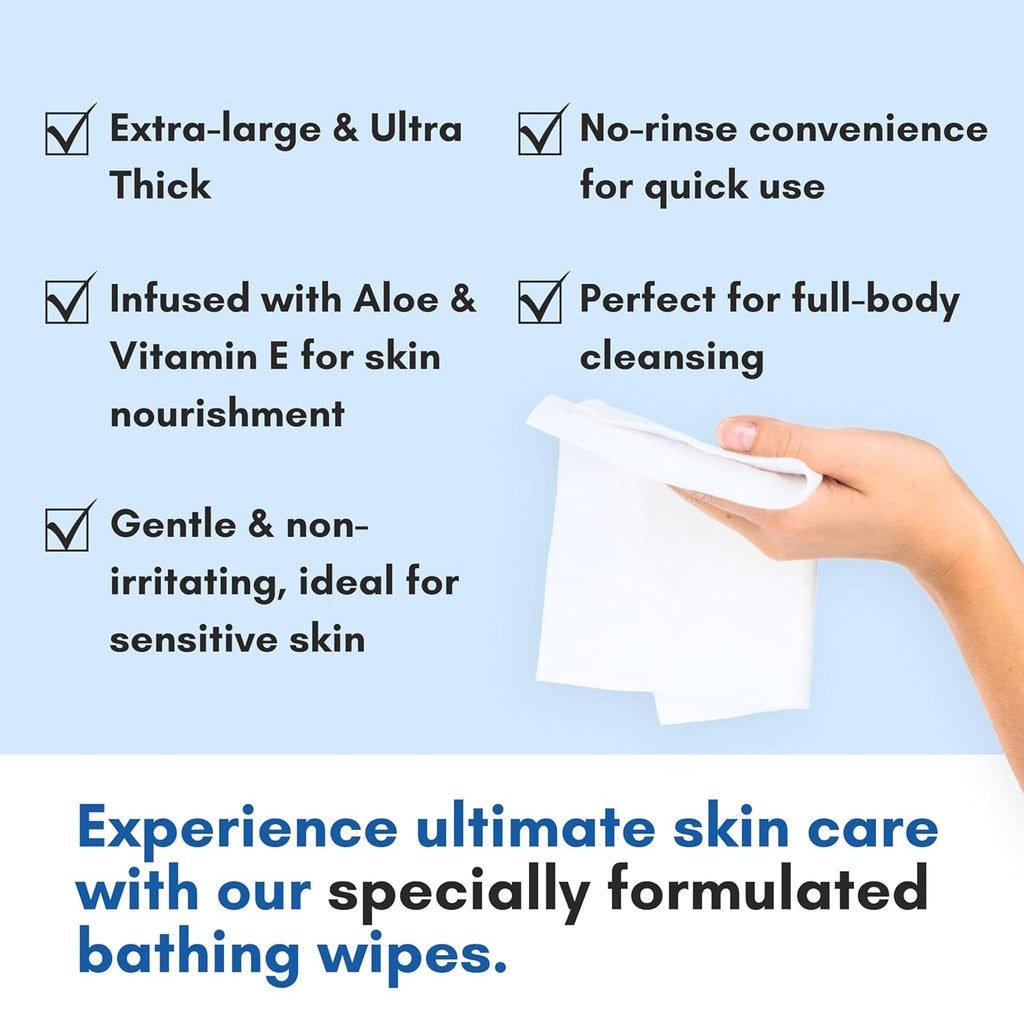 Rinse Free Bathing Wipes (Case of 24 8 Packs)