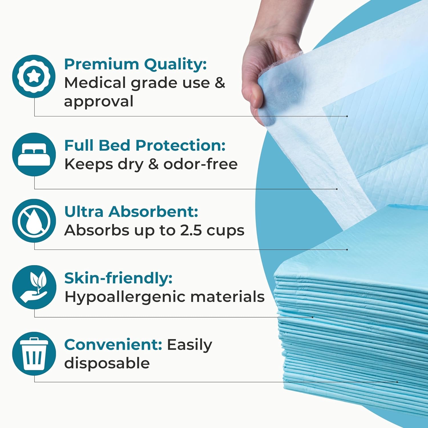 Heavy Duty Ultra Absorbent Bed Pads