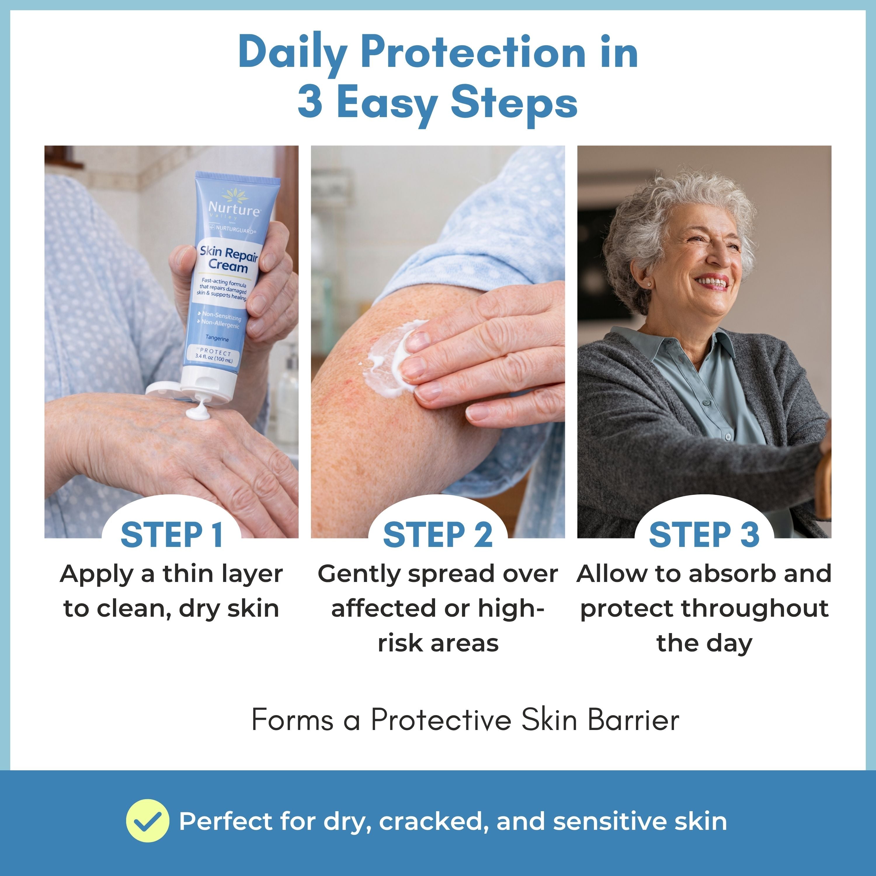 Skin Repair Cream for Dry, Cracked Hands, Feet & Elbows