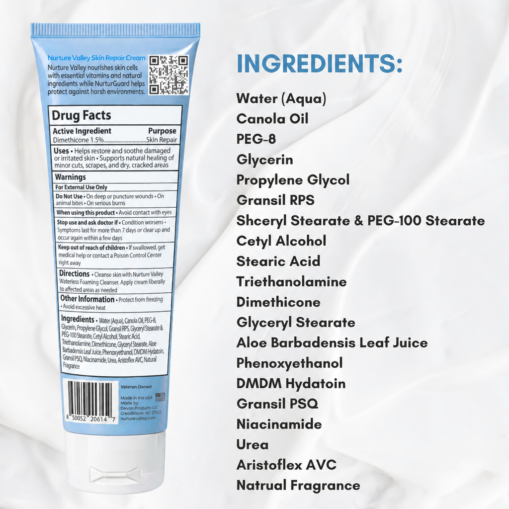 Skin Repair Cream for Dry, Cracked Hands, Feet & Elbows